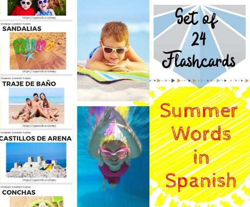spanish words for summer flashcards