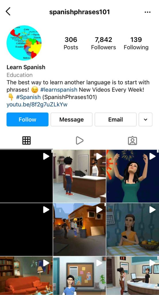 Spanish instagram