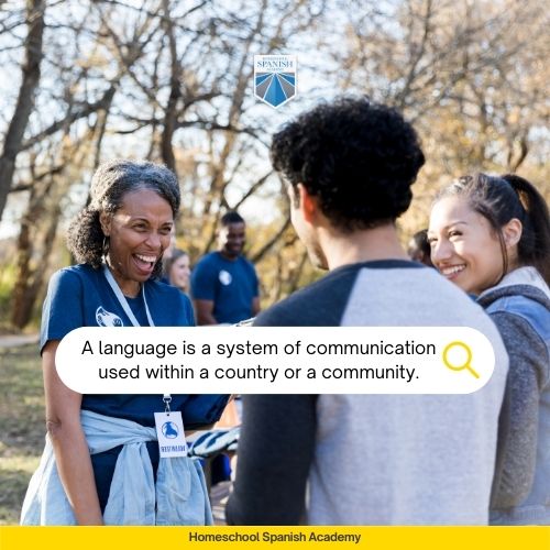 A language is a system of communication used within a country or a community