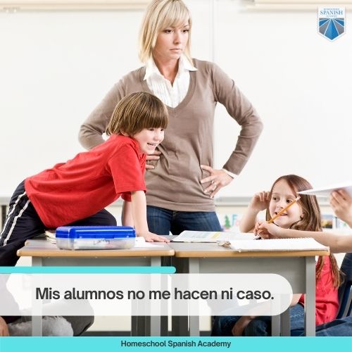 Spanish example: Mis alumnos no me hacen ni caso.