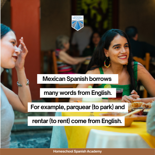 Mexican Spanish borrows many words from English.