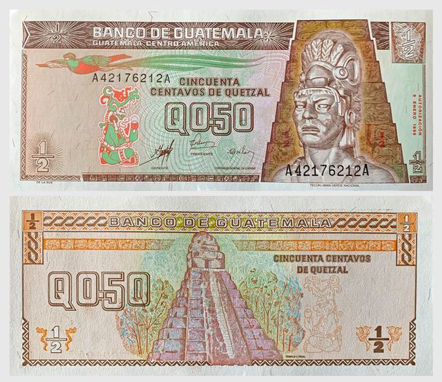 50 cents Quetzal banknote