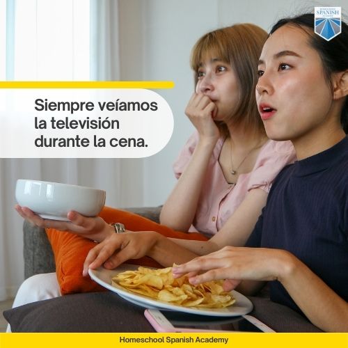 Spanish example: Siempre veíamos la televisión durante la cena.