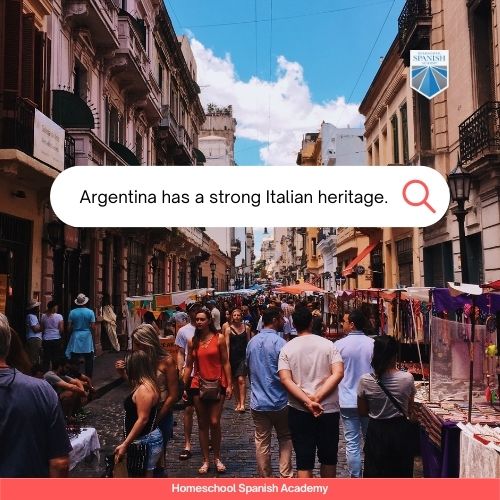 Argentina has a strong Italian heritage. 