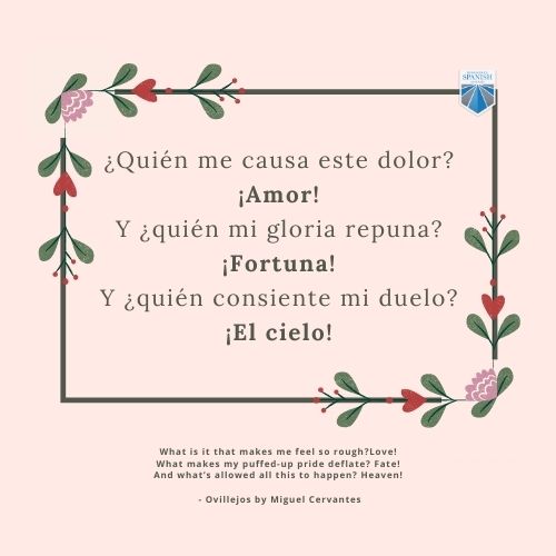 Ovillejos image example of Spanish love poems