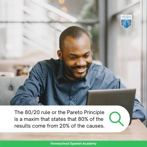 The 80/20 rule or the Pareto Principle is a maxim that states that 80% of the results come from 20% of the causes. 