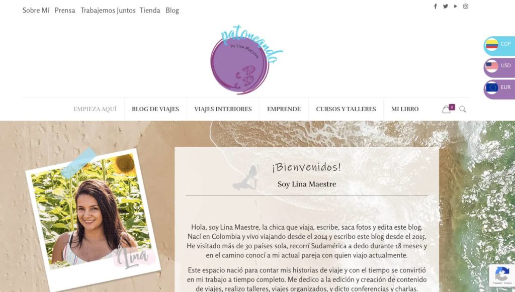 Lina Maestre blog website