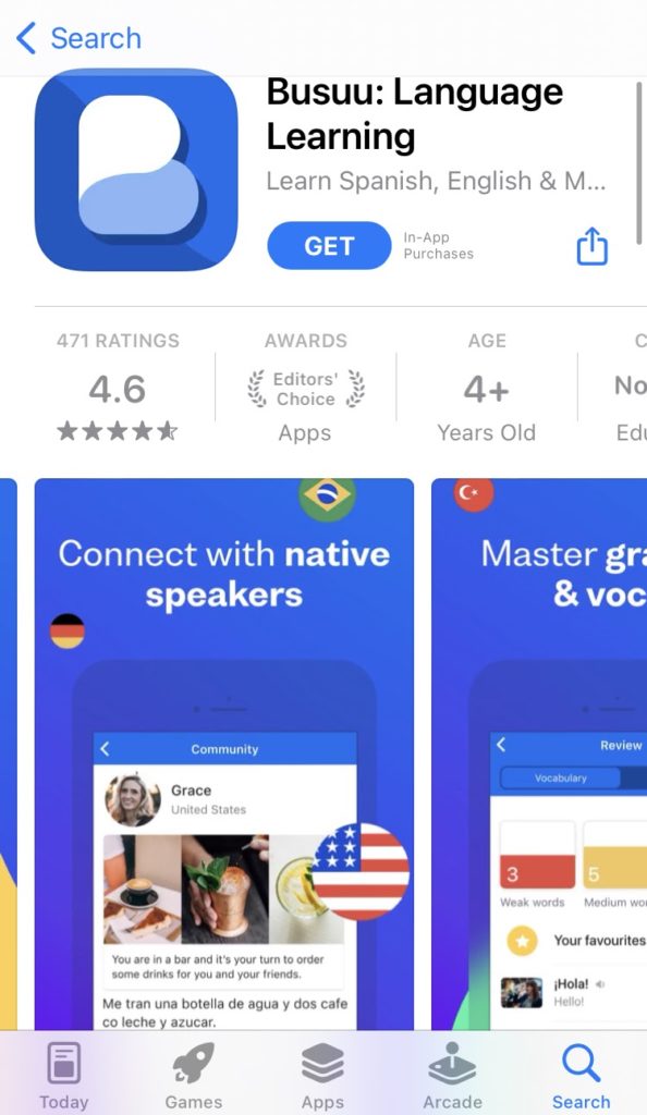 apps for learning Spanish - Busuu