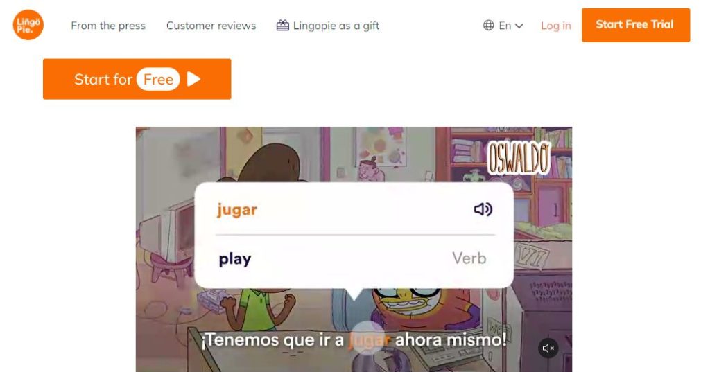 apps for learning Spanish - Lingopie