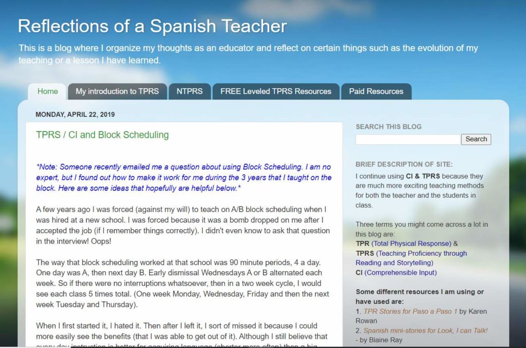 Reflections of a Spanish Teacher