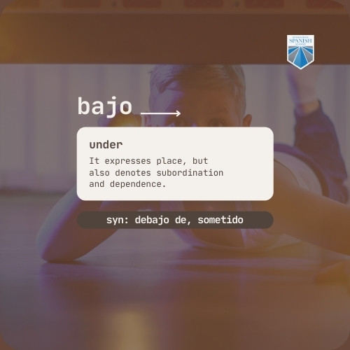 Spanish preposition Bajo image example