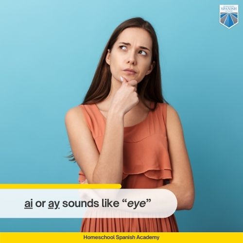 ai or ay sounds like “eye”  