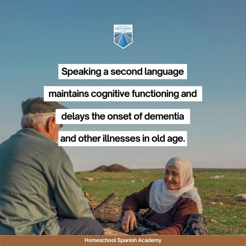 speaking a second language maintains cognitive functioning and delays the onset of dementia and other illnesses in old age. 