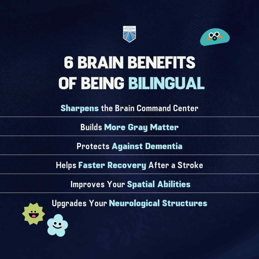 6 Brain Benefits of Being Bilingual infographic