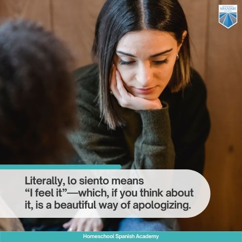 Literally, lo siento means “I feel it”—which, if you think about it, is a beautiful way of apologizing. 