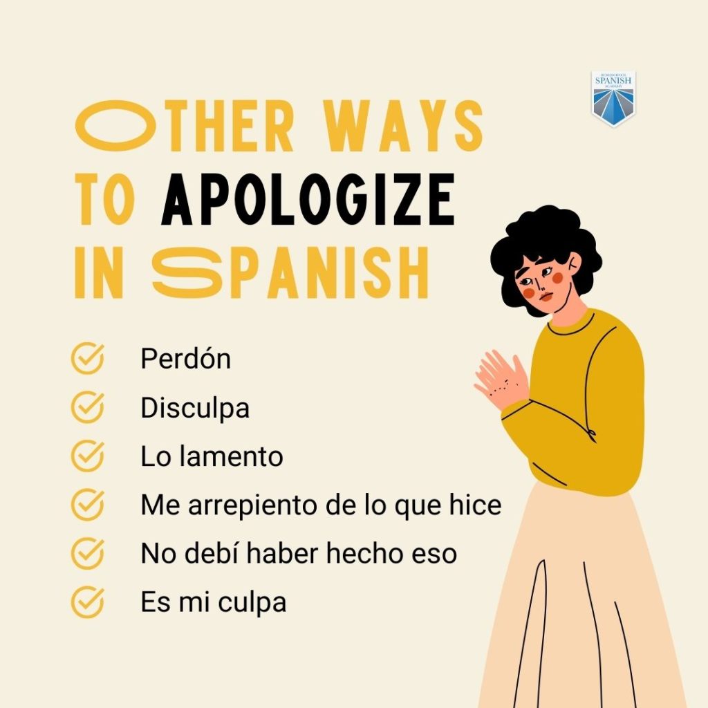 Other Ways to Apologize in Spanish infographic