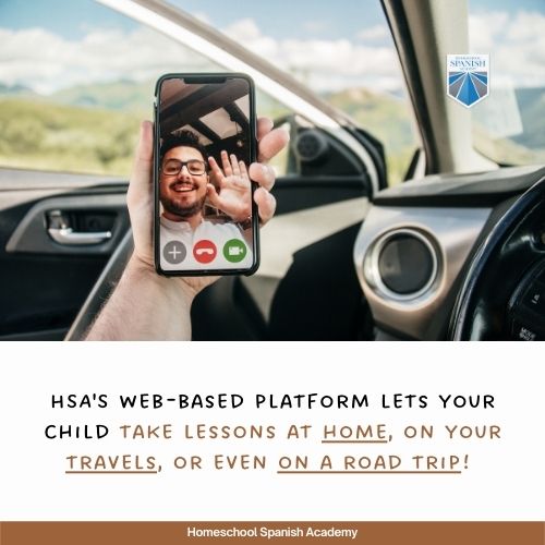 HSA's web-based platform lets your child take lessons at home, on your travels, or even on a road trip! 