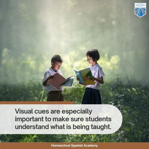 Visual cues are especially important to make sure students understand what is being taught.
