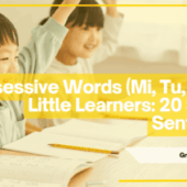 Possessive Words (Mi, Tu, Su) for Little Learners: 20 Simple Sentences